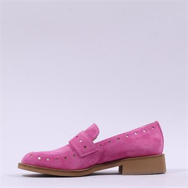 Marco Moreo Maura Cut Out Dots Loafer - Pink Suede
